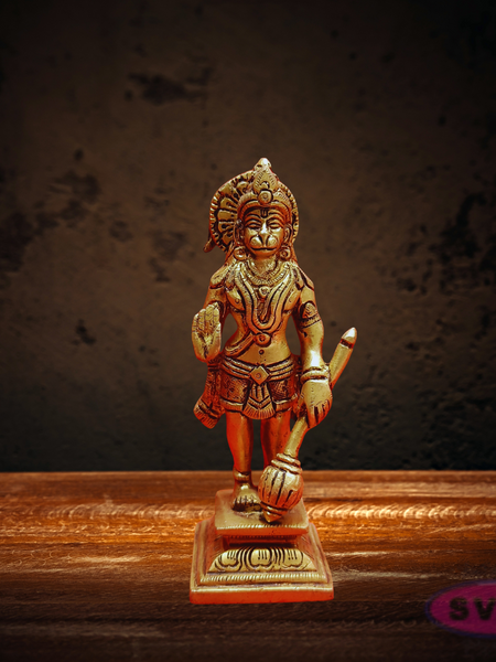 Brass Lord Hanuman Holding Gada