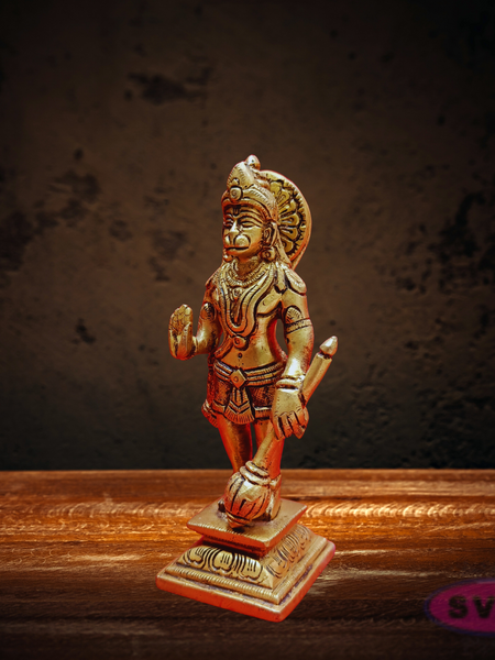 Brass Lord Hanuman Holding Gada