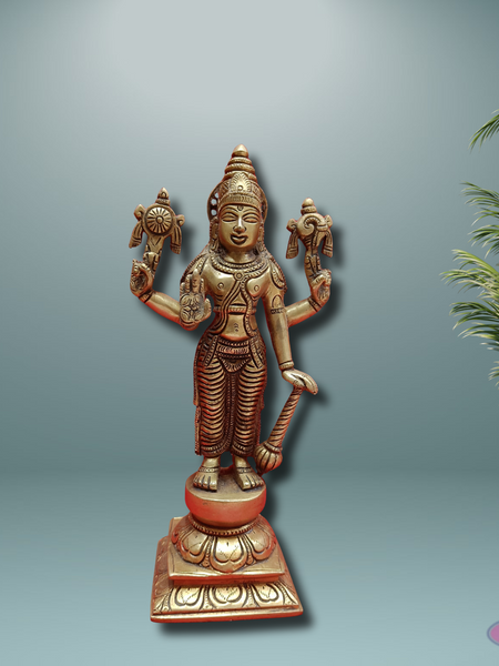 Brass Lord Satya Narayana Statue / Home /Office / Decor
