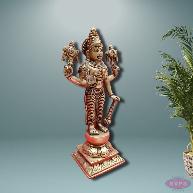 Brass Lord Satya Narayana Statue / Home /Office / Decor