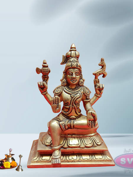 Brass Lord Shiva Seated On Lotus