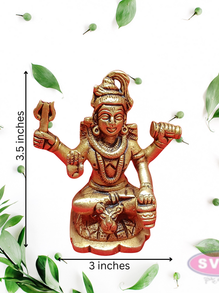 Brass Lord Shiva Sitting On Tiger Skin
