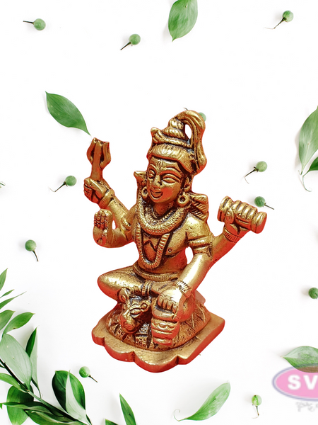Brass Lord Shiva Sitting On Tiger Skin