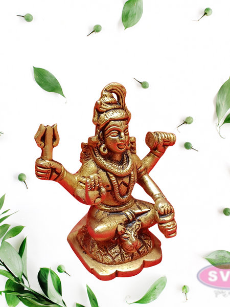Brass Lord Shiva Sitting On Tiger Skin