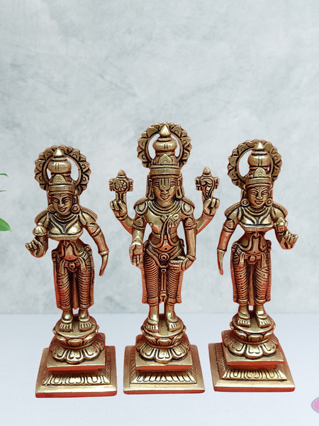 Brass Lord Tirupati Balaji With Bhudevi And Sridevi