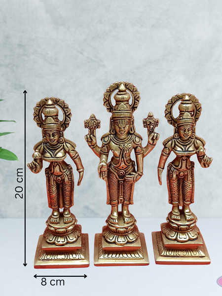 Brass Lord Tirupati Balaji With Bhudevi And Sridevi