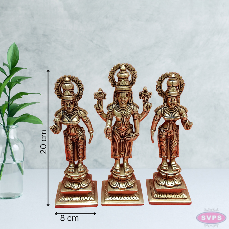 Brass Lord Tirupati Balaji With Bhudevi And Sridevi