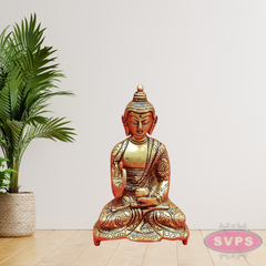 Brass Meditating Buddha Statue