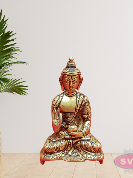 Brass Meditating Buddha Statue