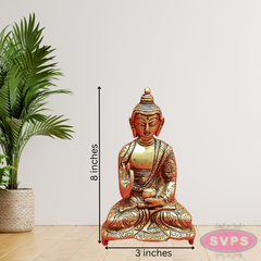 Brass Meditating Buddha Statue