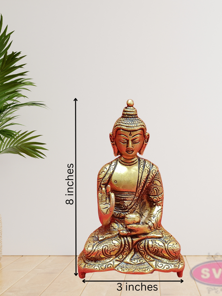 Brass Meditating Buddha Statue