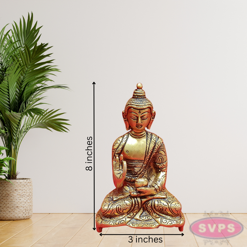 Brass Meditating Buddha Statue