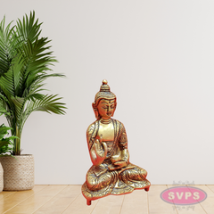 Brass Meditating Buddha Statue