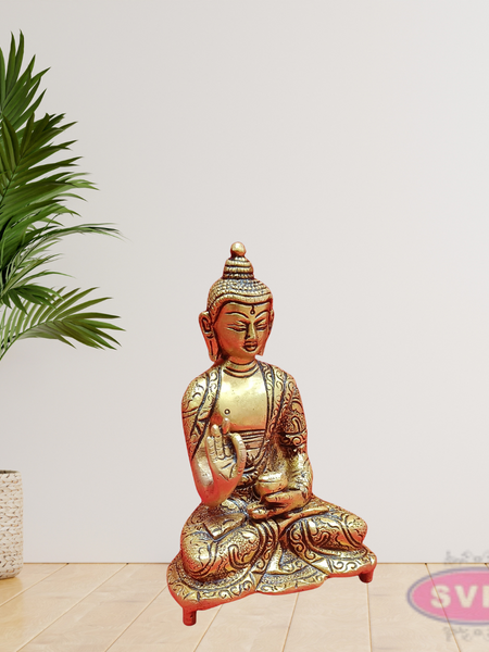 Brass Meditating Buddha Statue