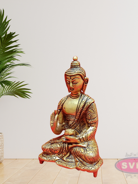 Brass Meditating Buddha Statue