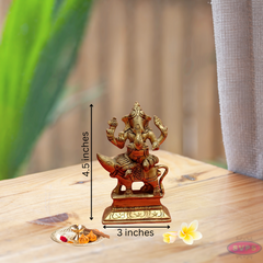 Brass Mushika Vahana Vinayaka Statue / Home Altar