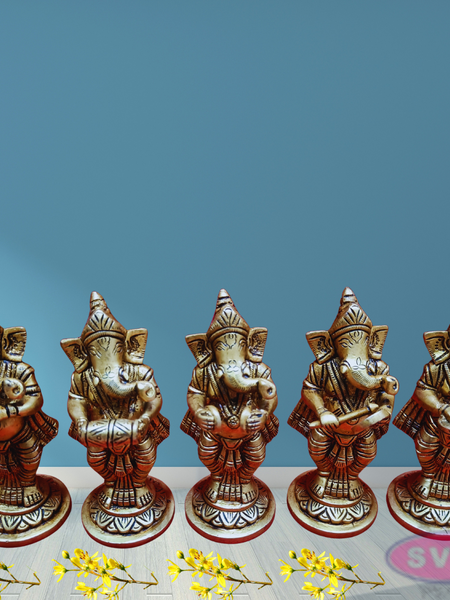 Brass Musical Ganesha idol /Set Of 5
