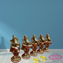 Brass Musical Ganesha idol /Set Of 5