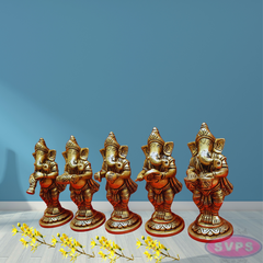 Brass Musical Ganesha idol /Set Of 5