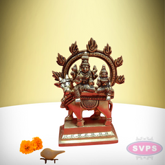 Brass Pradosha Nayagar And Parvati With Prabhai