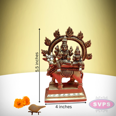 Brass Pradosha Nayagar And Parvati With Prabhai