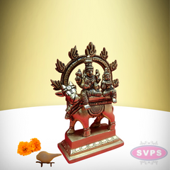 Brass Pradosha Nayagar And Parvati With Prabhai