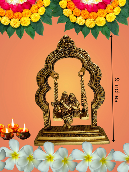 Brass Radha Krishna Swing Jhula / Home Altar/Decor