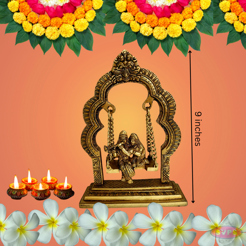 Brass Radha Krishna Swing Jhula / Home Altar/Decor