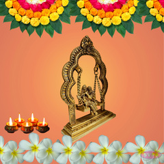Brass Radha Krishna Swing Jhula / Home Altar/Decor