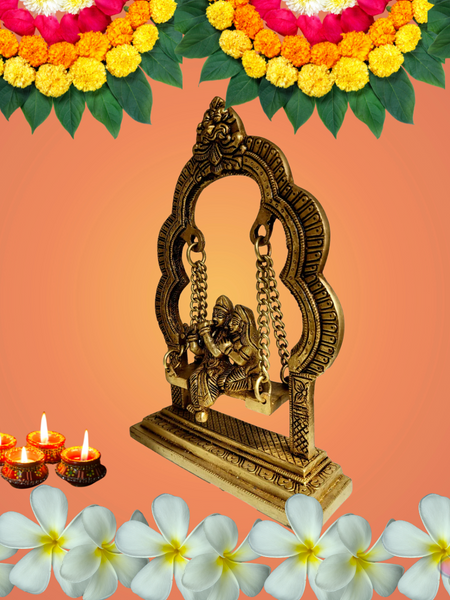 Brass Radha Krishna Swing Jhula / Home Altar/Decor