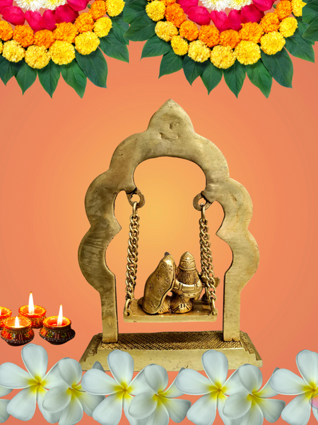 Brass Radha Krishna Swing Jhula / Home Altar/Decor