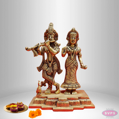 Brass Radha Krishna With Peacock