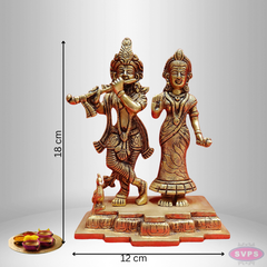 Brass Radha Krishna With Peacock