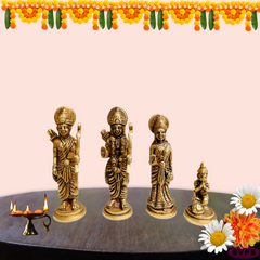 Brass Ram Parivar Idol Set For Home Puja