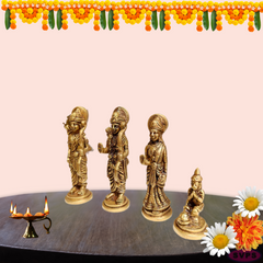 Brass Ram Parivar Idol Set For Home Puja