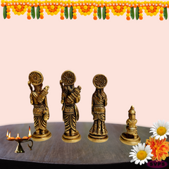Brass Ram Parivar Idol Set For Home Puja