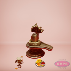 Brass Shiva Lingam With 5 Head Snake / Home Temple