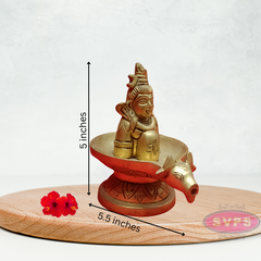Brass Shiva Lingam With Nandhi Abisheka Stand