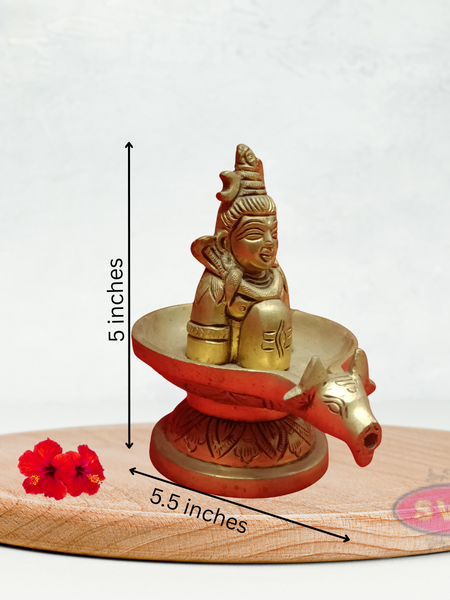 Brass Shiva Lingam With Nandhi Abisheka Stand