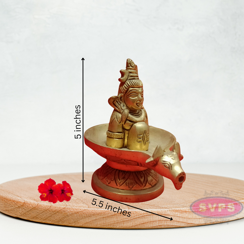 Brass Shiva Lingam With Nandhi Abisheka Stand