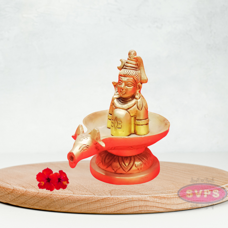 Brass Shiva Lingam With Nandhi Abisheka Stand
