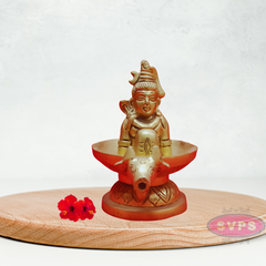 Brass Shiva Lingam With Nandhi Abisheka Stand