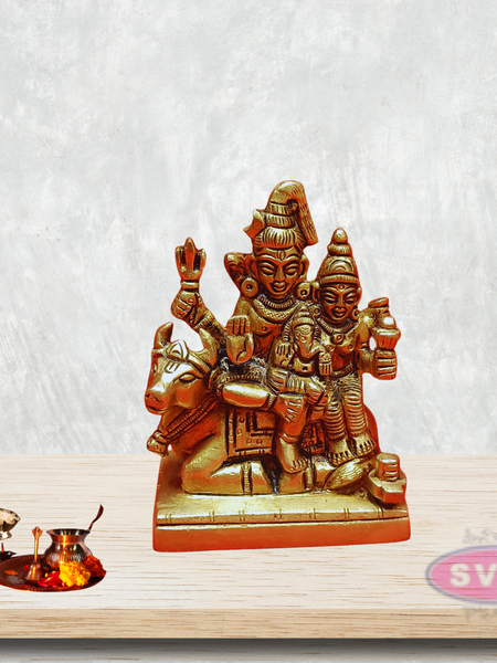 Brass Shiva Peruman Family With Nandi