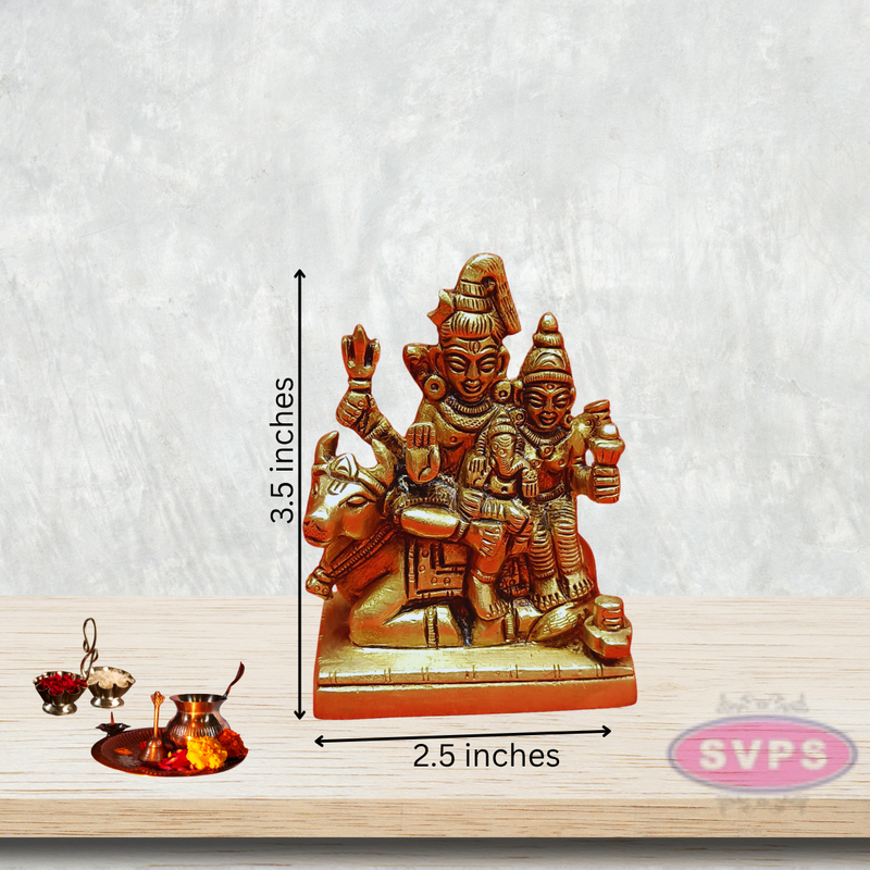 Brass Shiva Peruman Family With Nandi
