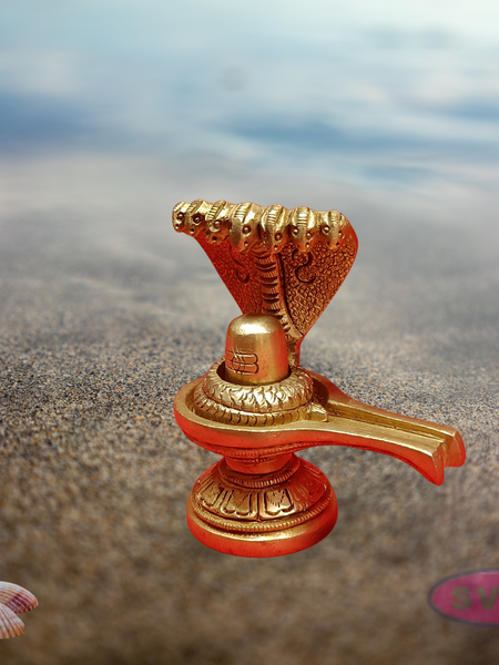 Brass Shiva Lingam With Naga Devar