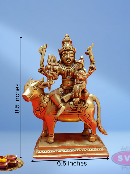 Brass Sivan Parvathi Seated On Nandi