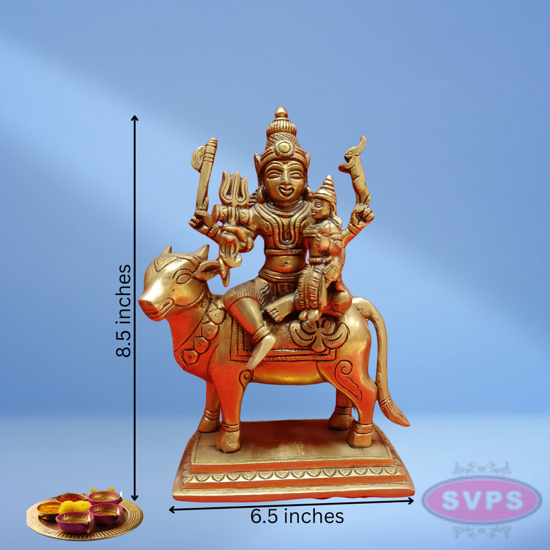 Brass Sivan Parvathi Seated On Nandi
