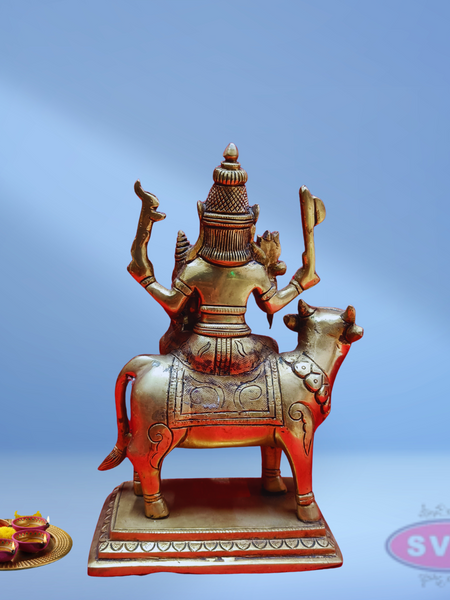 Brass Sivan Parvathi Seated On Nandi