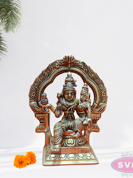 Brass Sivan Parvathi With Arch /6 Inches