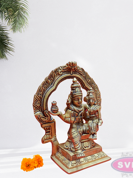 Brass Sivan Parvathi With Arch /6 Inches